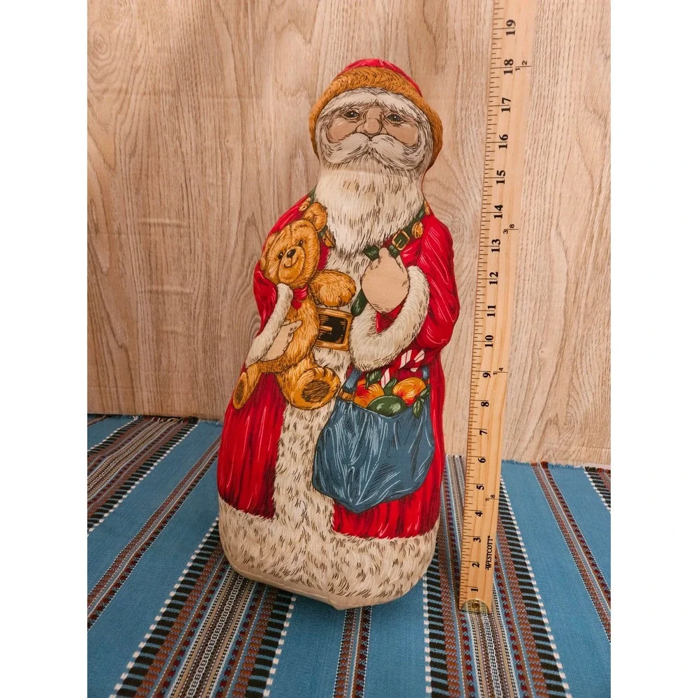 Vintage Cranston Father Christmas Soft Sculpture Santa Claus Fabric Pillow